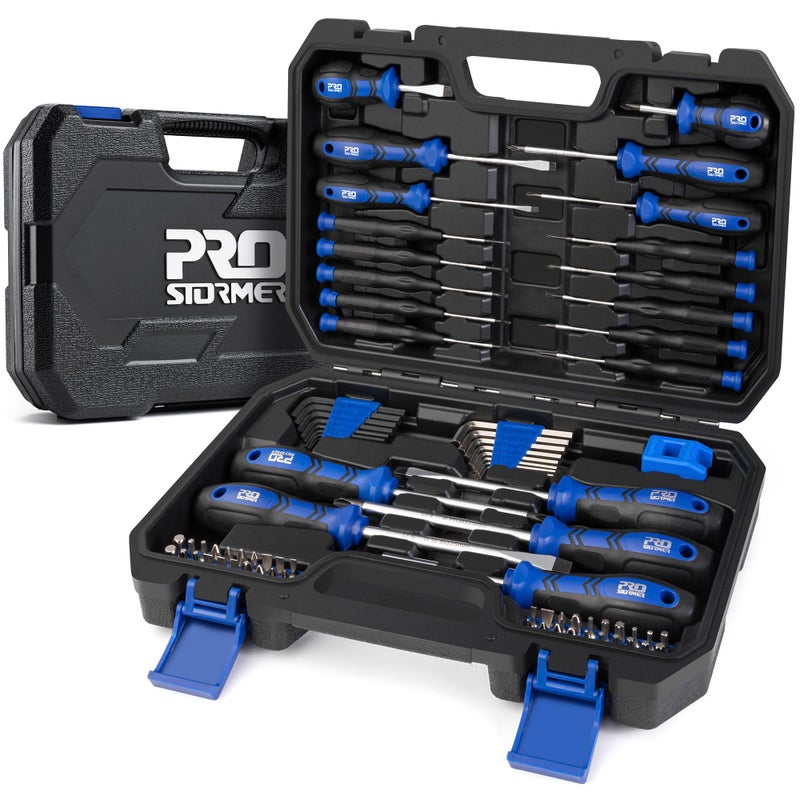 Prostormer Magnetic Screwdriver Set, 79-Piece Multi-Purpose Slotted/Phillips Screwdriver Kit with Precision Screwdrivers, Allen Wrench Set and Screwdriver Bits for DIY and Repair Works - Image 1